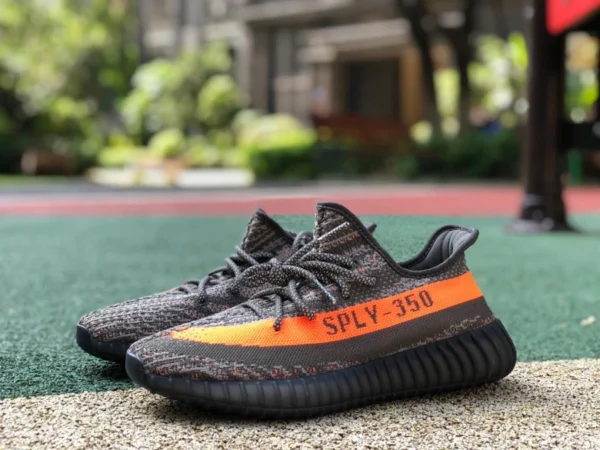 350v2 черный серый оранжевый чистый оригинальный Adidas Yeezy 350 V2 черный серый оранжевый кокос HQ7045