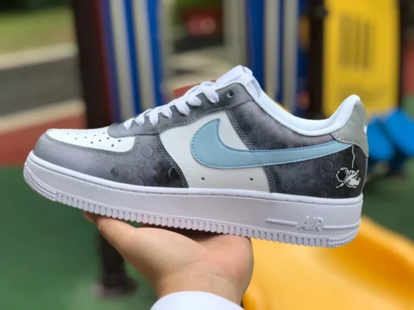 af1 белый серый синий крючок низкие кроссовки Nike Air Force 1 Low Air Force One Nike bs8872-033