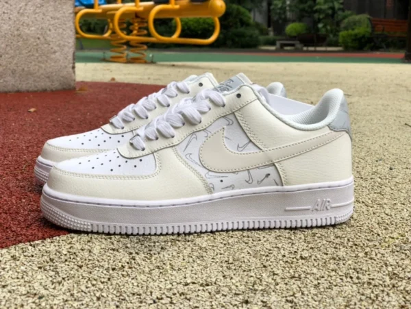 af1 белые светло-желтые низкие кроссовки Nike Air Force 1 '07 бело-желтые флуоресцентные низкие кеды DR7857-100