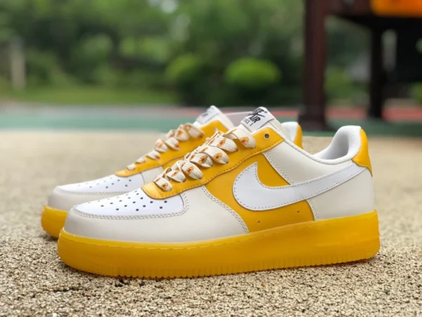 af1 белый желтый низкий Nike Air Force 1 Air Force One low casual CW2288-116