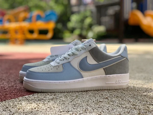 af1 светло-голубые низкие кроссовки Nike Air Force 1 Low 07 AF1 Khaki светло-голубые повседневные кроссовки AO2425-400-200