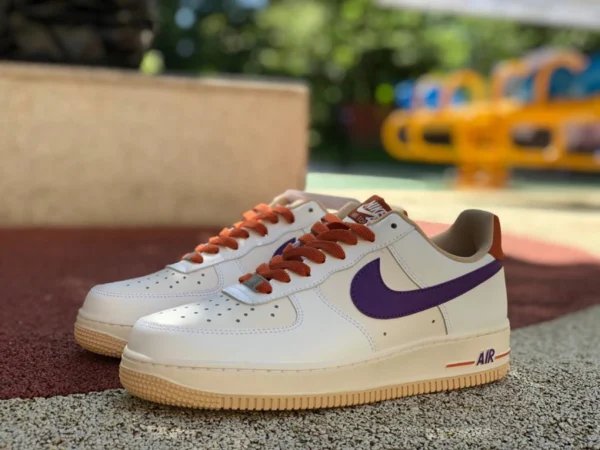 Мужские низкие кроссовки Nike Air Force 1'07 AF1 кремово-фиолетовые оранжевые низкие AF1 Air Force One CW3388-205