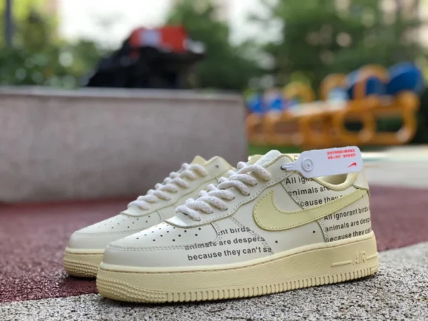 af1 кремово-желтые низкие кроссовки Nike Nike AIR FORCE 1 '07 мужские Air Force One осенние новинки cw2288-111