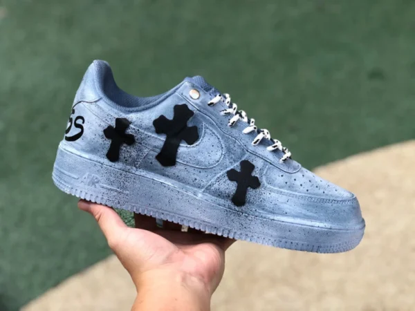 AF1, окрашенный в стиле старого разрушения, Nike Air Force1 AF1, окрашенный в стиле старого разрушения, God Belscro Star Air Force Custom