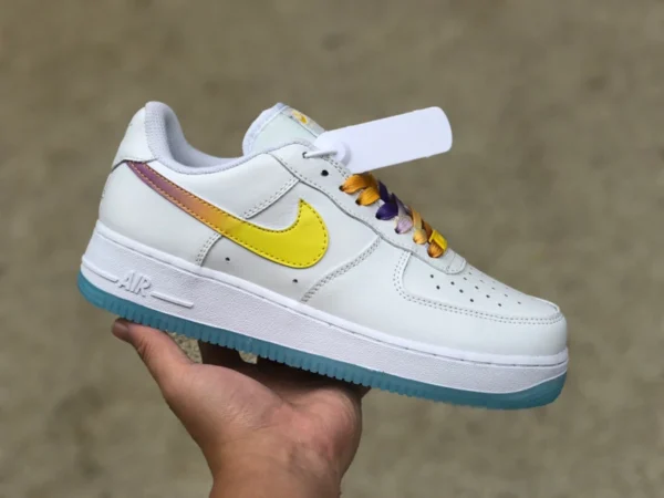 Низкие кроссовки Nike Air Force 1 Low '07 Air Force One AF1 белого цитринового цвета cd6699-110