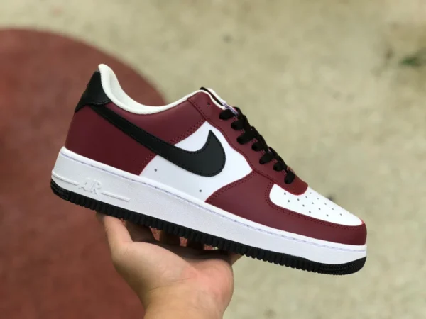 Низкие кроссовки Nike Air Force 1 Low '07 Air Force One FD0300-600 белого винно-красного цвета AF1