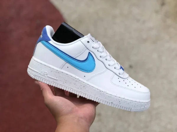 Бело-синие низкие кроссовки на крючках AF1 Nike Air Force 1 Бело-синие низкие кроссовки Air Force AF1 на крючках DQ0359-100