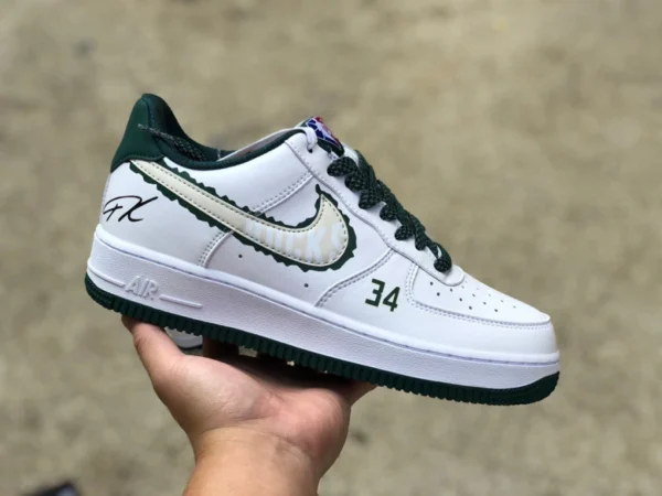 Бело-зеленые низкие кеды Nike Air Force 1 Low '07 Celtics AF1 Air Force One nk9700-131