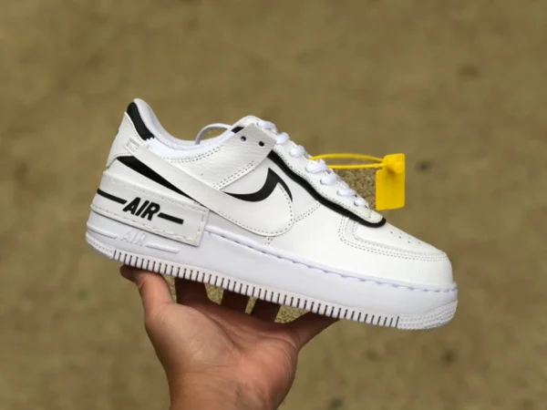 Бело-черные низкие кеды AF1 Nike Air Force 1 LOW Shadow Air Force One черные женские повседневные туфли CI0919-001