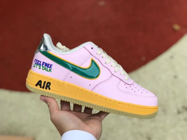 AF1 розовый синий зеленый мандаринка Nike Air Force 1 «Feel Free» розовый синий DX2667-600