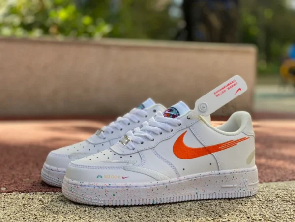 AF1 белые оранжево-желтые низкие кроссовки Nike Air Force 1 Low AF1 белые белые оранжевые низкие кроссовки Air Force FD4622-131