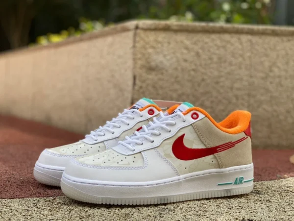 Мужские повседневные кроссовки Air Force White Orange Year of the Rabbit Nike Air Force 1 Nike AF1 Air Force One Year of the Rabbit White Orange FD4205-1