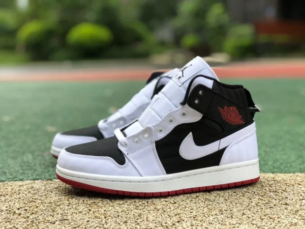 aj1mid черно-белые красные оригинальные баскетбольные кроссовки Air Jordan 1 Mid AJ1 черно-белые со средней посадкой в стиле ретро DD9338-016