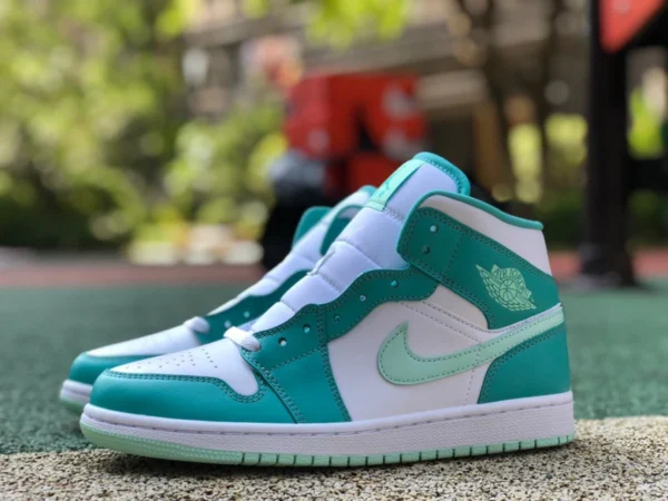 aj1mid Tiffany pure original Air Jordan 1 Mid AJ1 мятно-зеленые маленькие баскетбольные кроссовки Tiffany средней высоты в стиле ретро DV2229-300