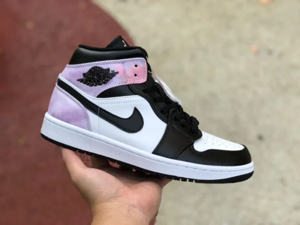 aj1mid тай-дай Air Jordan 1 Mid AJ1 черно-белые мужские повседневные баскетбольные кроссовки средней высоты с тай-дай DM6216-001