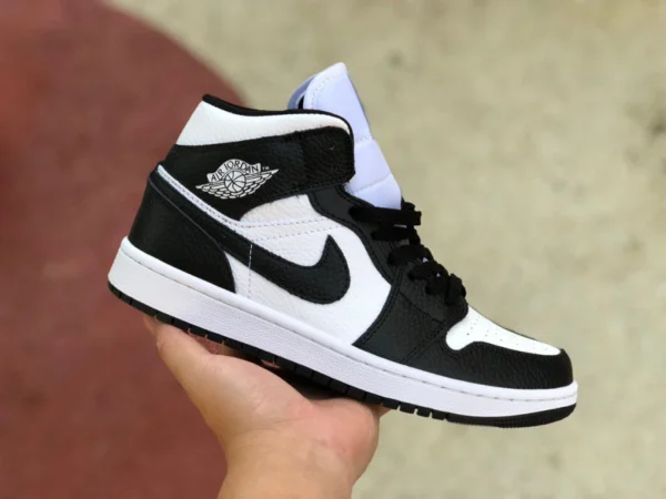 aj1mid черный и белый Инь и Ян Air Jordan 1 AJ1 черный и белый Инь и Ян панда мужские и женские высокие повседневные туфли DR0501-101