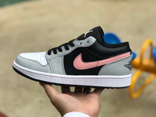 aj1 черно-серо-розовые низкие модные повседневные синие кроссовки Air Jordan 1 low AJ1 черно-серо-розовые с низким вырезом 553558-062