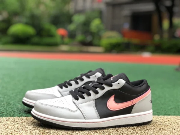 aj1 белые, черные, розовые низкие спортивные баскетбольные кроссовки Air Jordan 1 Low AJ1, белые, черные, розовые, спортивные баскетбольные кроссовки в стиле ретро 553558-062