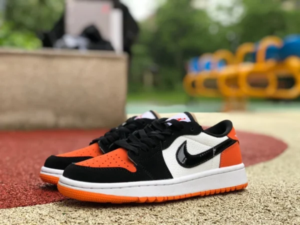 aj1 сломанная низкая черная пряжка Air Jordan 1 Low Golf AJ1 черно-белая оранжевая пряжка сломанная баскетбольная обувь DD9315-800