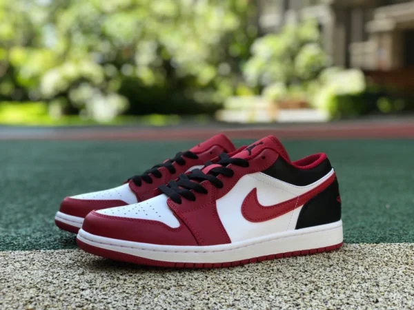 aj1 красный, белый, черный, оригинальные баскетбольные кроссовки AIR JORDAN 1 Low AJ1, красный, белый, черный, ретро, 553558-163