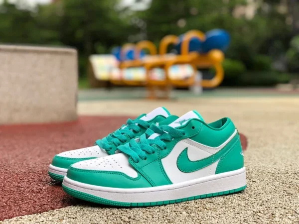 aj1 бело-зеленые низкие баскетбольные кроссовки Air Jordan 1 Low AJ1 бело-зеленые в стиле ретро DC0774-132