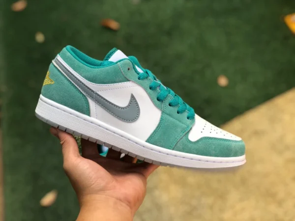 aj1 изумрудно-синий низкий чистый оригинальный Air Jordan 1 Low AJ1 изумрудно-синий ретро баскетбольные кроссовки DN3705-301