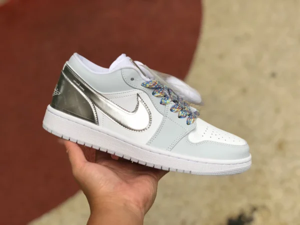 aj1 серый серебристый низкий Air Jordan 1 Low AJ1 серый серебристый отрывной низкий верх DX6070-101