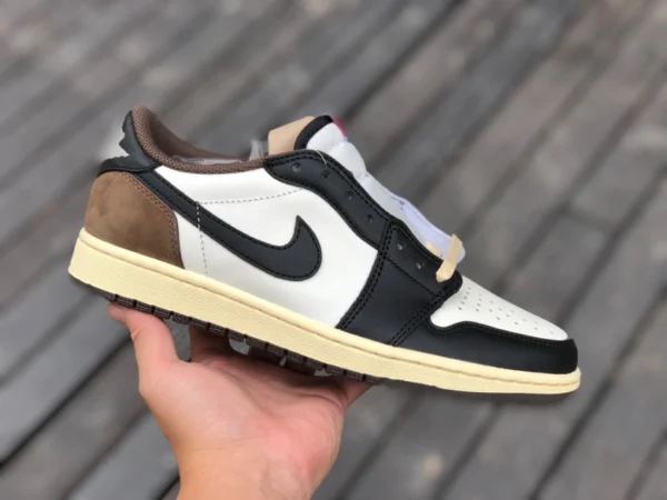 aj1 новый мокко низкого высокого качества Air Jordan 1 small ts черный и белый коричневый Low Dark Mocha низкий верх Mocha cq4277-105