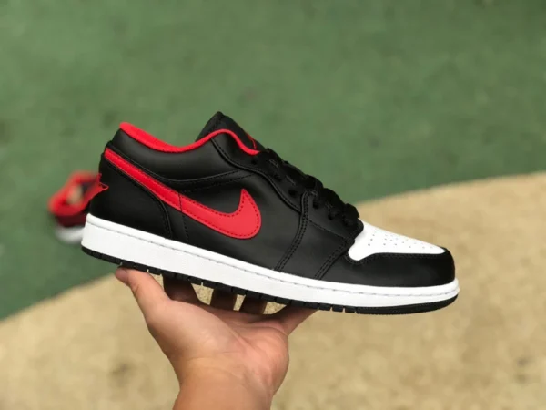 aj1 черно-белые красные низкие баскетбольные кроссовки Air Jordan 1 Low AJ1 черно-белые красные низкие баскетбольные кроссовки в стиле ретро 553558-063