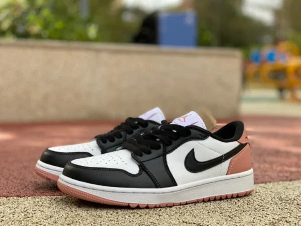 aj1 черно-белый грязно-розовый Golf low Air Jordan 1 Low Golf AJ1 черно-бело-розовый спортивные повседневные туфли DD9315-106