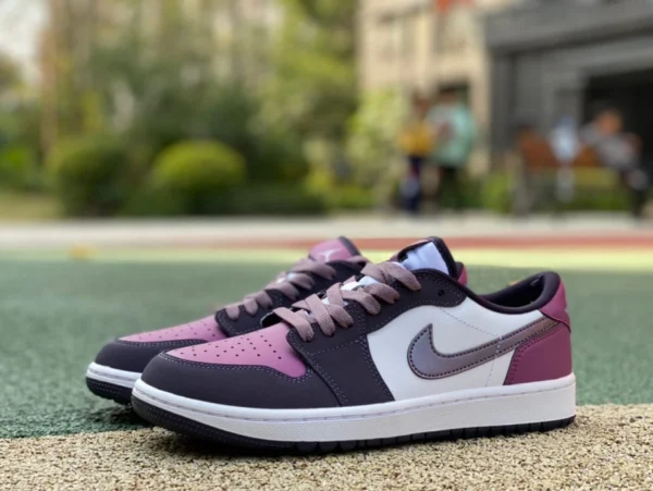 aj1 черно-белый фиолетовый Golf pure original Air Jordan 1 Low Golf бело-фиолетовый NRG Purple Smoke с низким верхом для гольфа DZ9787-155