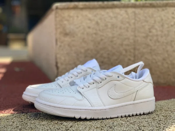 aj1 чисто-белые туфли для гольфа Golf Air Jordan 1 Low G чисто-белые с низким верхом DD9315-003