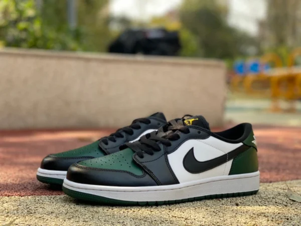 aj1 черно-зеленые туфли для гольфа Air Jordan 1 LowGolf зеленые низкие кеды Aj1 DD9315-107