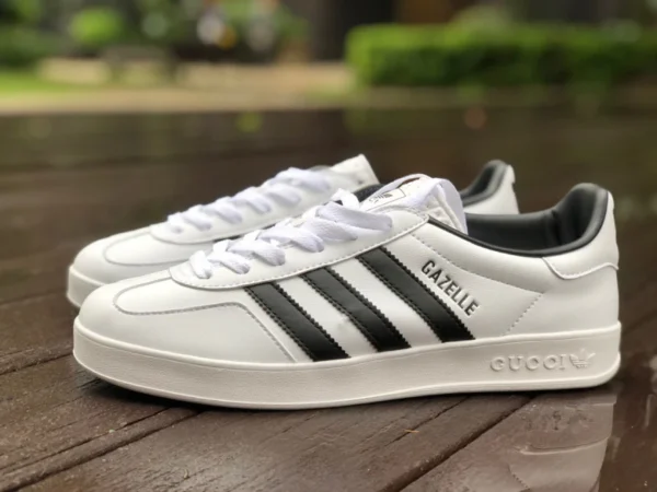 Совместный бренд Gucci Adidas белый и черный Gucci x Adidas Совместный бренд Gucci Adidas Originals Gazelle низкие кеды из серии Antelope "Esquisite Gucci"