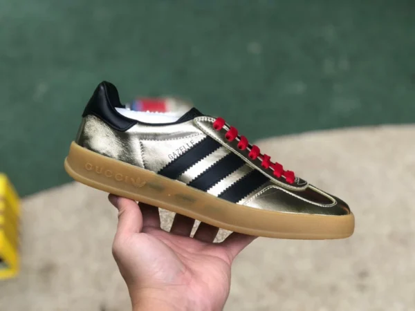 Совместные кроссовки Gucci Adidas gold black and red adidas originals x Gucci Gazelle классические повседневные кроссовки черного красного золота