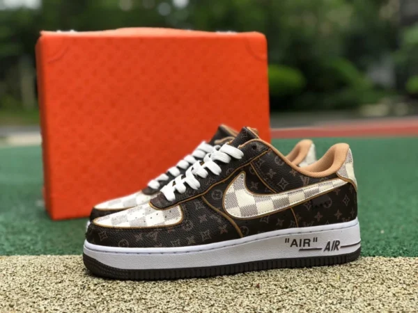 Соединение Af1 LV Louis Vuitton LV x Nike Air Force 1 соединение AF1 Air Force One соединение LV