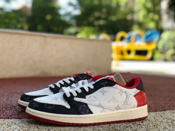 aj1 barb low-top lv Joint белые красные черные Travis Scott x Nike Air Jordan 1 Low низкие кроссовки AJ1 Joint LV TS Joint barb DM7866