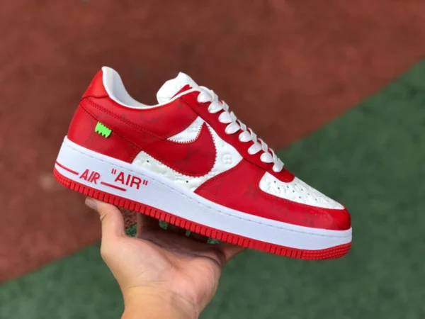 Совместные бело-красные кроссовки Air Force LV Low XP Pure Original от Louis Vuitton x Nike Air Force 1 Low на шнуровке черно-белые совместные кроссовки L