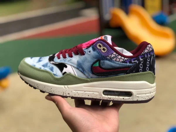 Кроссовки Max1 с сине-зеленым цветком кешью Nike Air Max1 Concepts с синим и зеленым цветком кешью DN1803-300