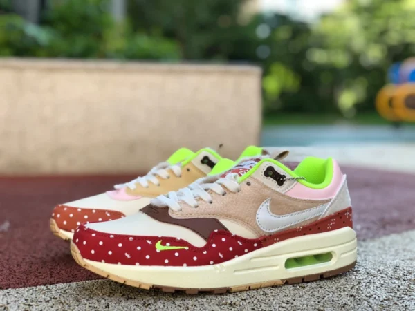 Max1 хаки красный Nike Nike Air Max 1 хаки красный пасторальный собака лающая собака ретро повседневные кроссовки DR2553-111