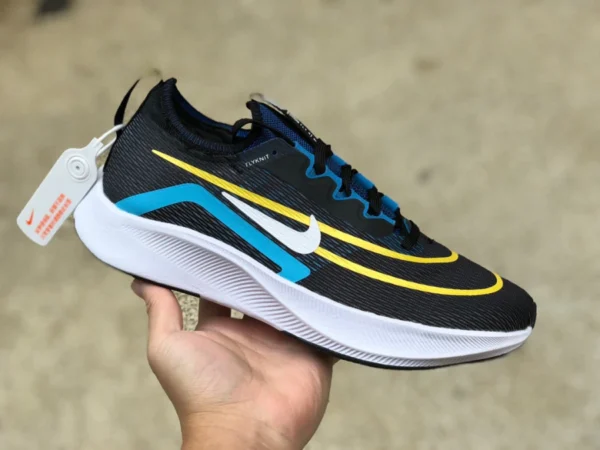 Zoom Fly4 черный синий желтый Nike Zoom Fly 4 Nike амортизирующая карбоновая пластина для марафона для мужчин и женщин для бега CT2392-003