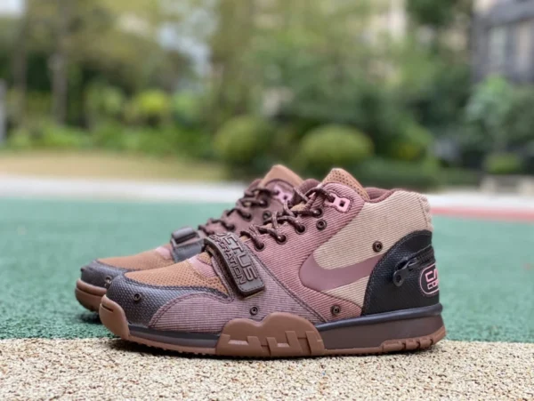 CACT.US CORP x Nike Air Trainer 1 mWheat "Travis Scott, повседневные кроссовки со съемной накладкой в стиле ретро и высоким берцем DR7515-200