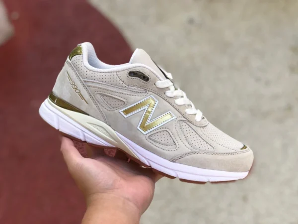 NB990m белое золото New Balance 990 V4 ограниченный выпуск 40th Anniversary Red Label серые ретро кроссовки M990AG4