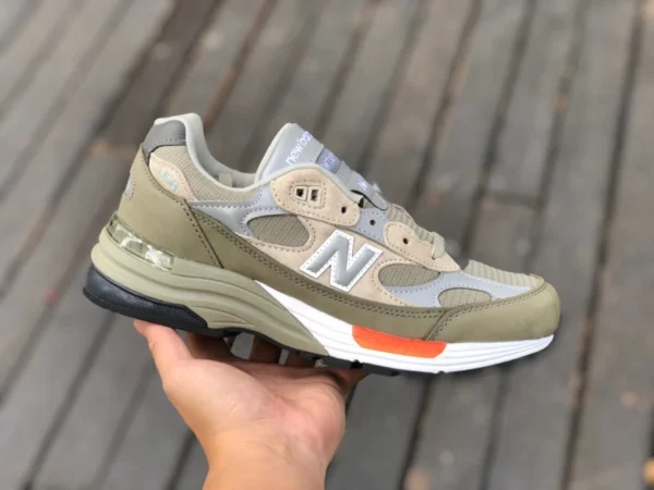 Совместные серо-серебристые кроссовки NB992 President Edition WTAPS x New Balance 992 «olive Drab» для мужчин и женщин, серо-серебристые, американского производства M992WT