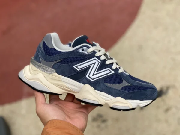 NB9060 Темно-синяя обувь NEW BALANCE NB9060 Темно-синяя мужская и женская спортивная и повседневная обувь для папы с низким берцем в стиле ретро U9060ECB