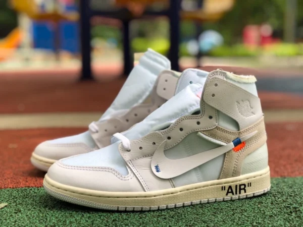 aj1ow чисто белые экономичные Air Jordan 1 AJ1 OFF-WHITE OW чисто белые, европейская ограниченная серия AQ0818-100