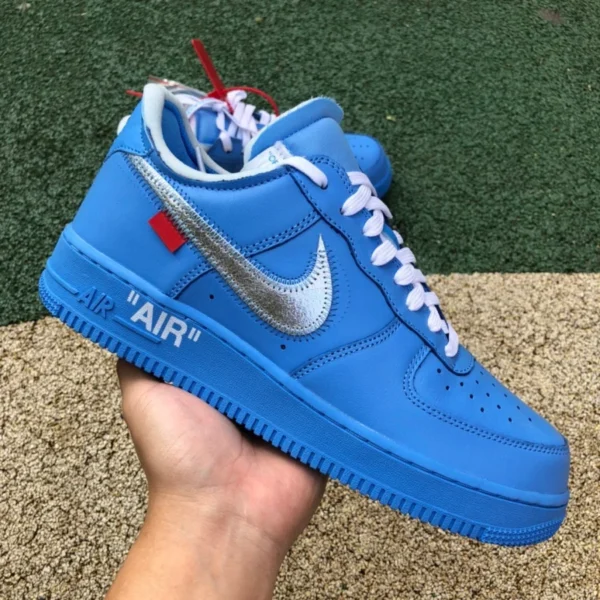 AF1 ow совместный художественный музей чистый оригинал Nike Air Force 1 AF1 OW совместный художественный музей Северной Каролины Blue Art Museum CI1173-400