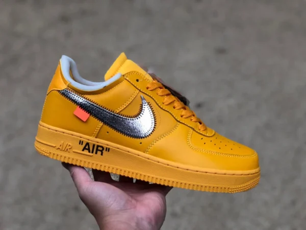 AF1 ow с соединением золото и серебро Nike Off White Air Force 1 AF1 OW с соединением золото и серебро желтый DD1876-700