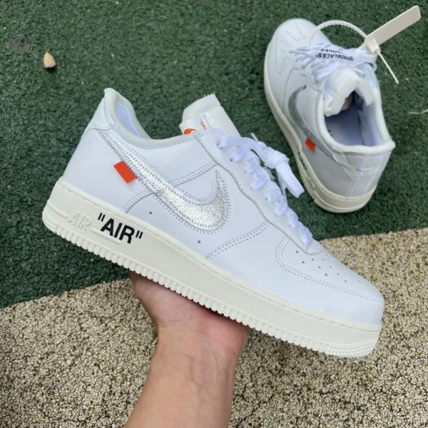 AF1ow чистое серебро оригинальные OFF-White x Nike Air Force 1 AF1 OW Joint Silver low Air Force One AO4297-100