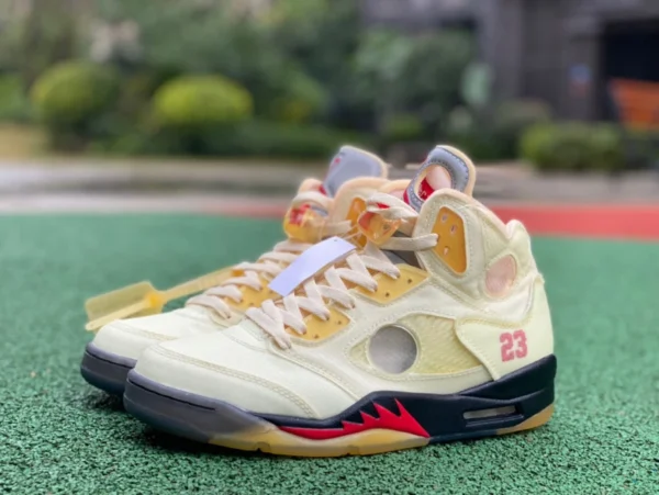 aj5ow Joint Белый парус вырезанный кусок чистый оригинальный AirJordan 5 AJ5 x Off-white ow Joint Кремово-белый парус DH8565-100